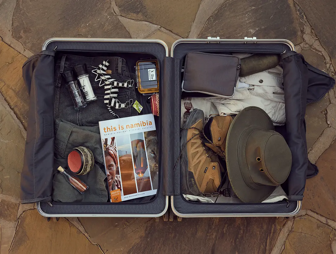 Packed suitcase