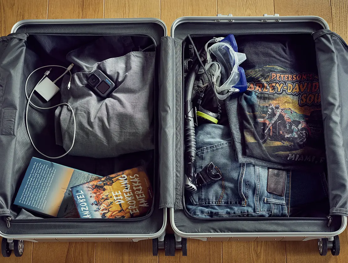 Packed suitcase