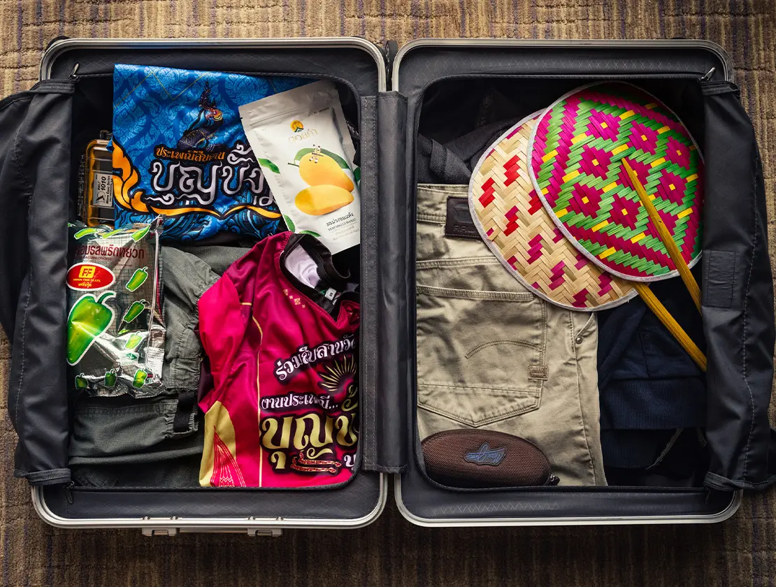 Packed suitcase