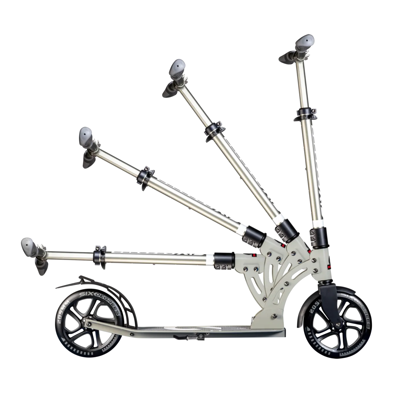 Six Degrees Scooter Monopattino per bambini, 205 mm, grigio