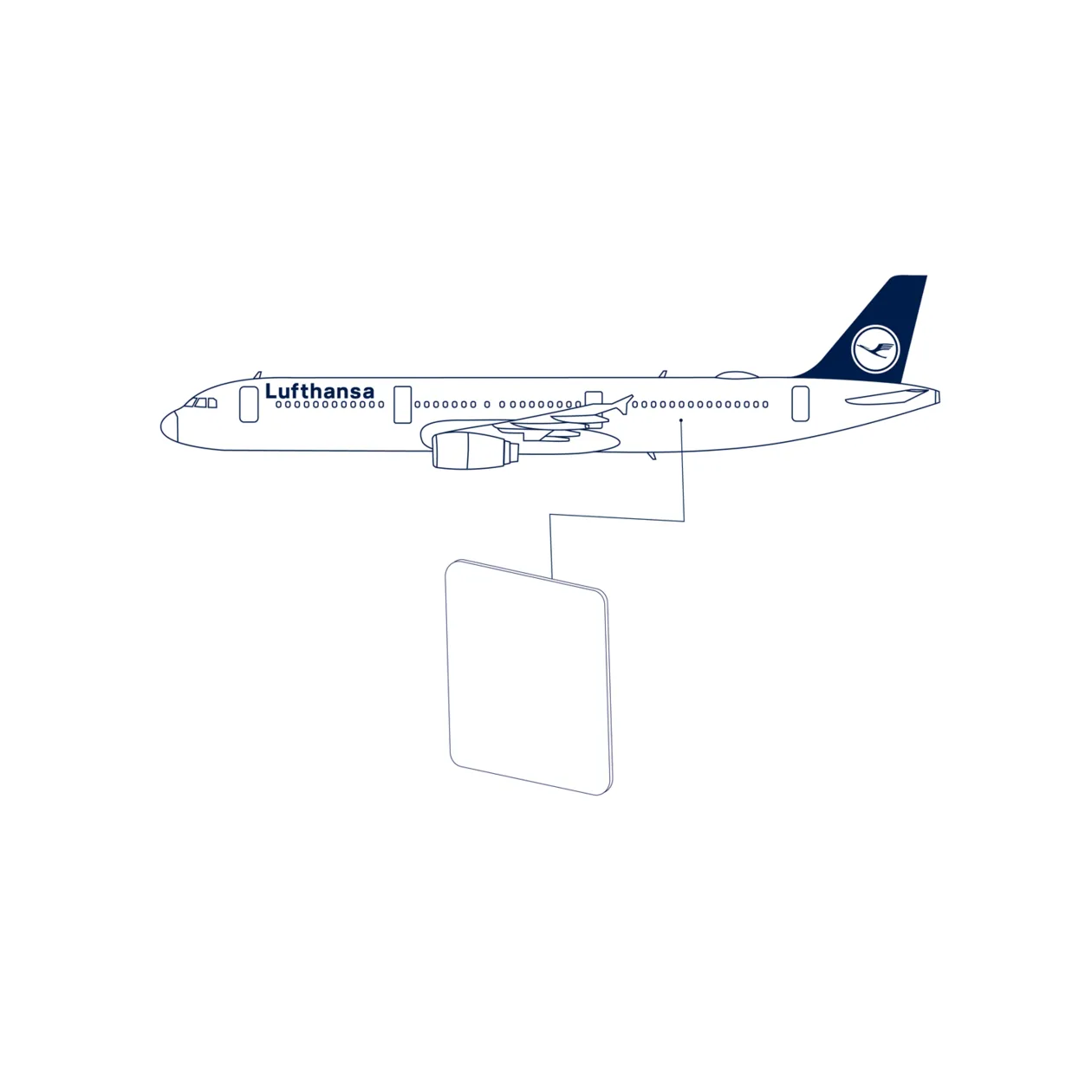 Lufthansa Upcycling Collection A321-131 D-AIRD Untersetzer, Weiß