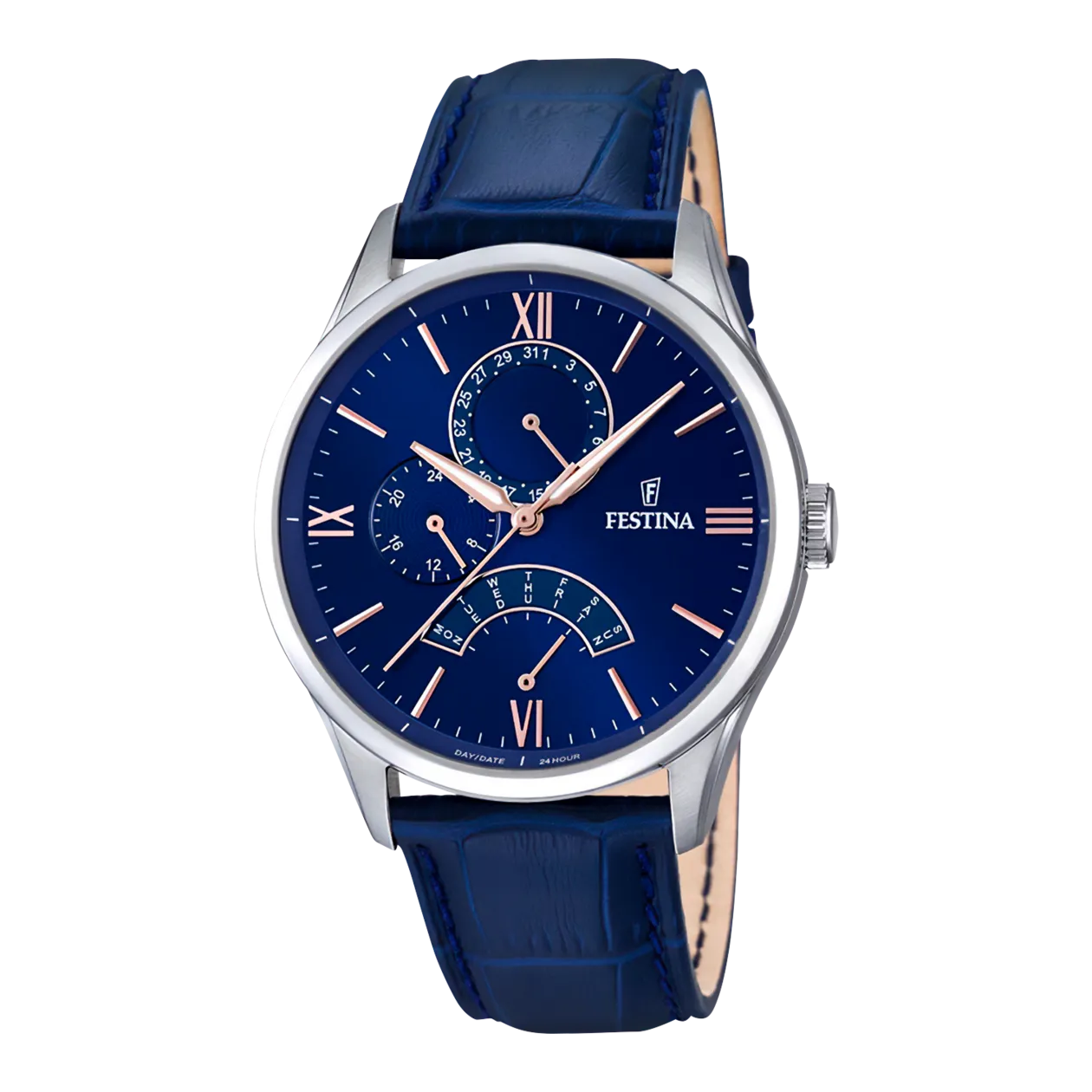 Festina Retro F16823/3 Armbanduhr, Edelstahl/Blau