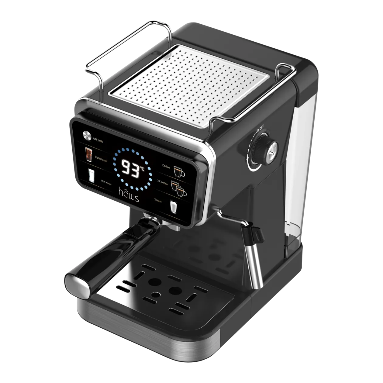 Hâws CME5082 Macchina per caffè espresso 7-in-1, argento/nero