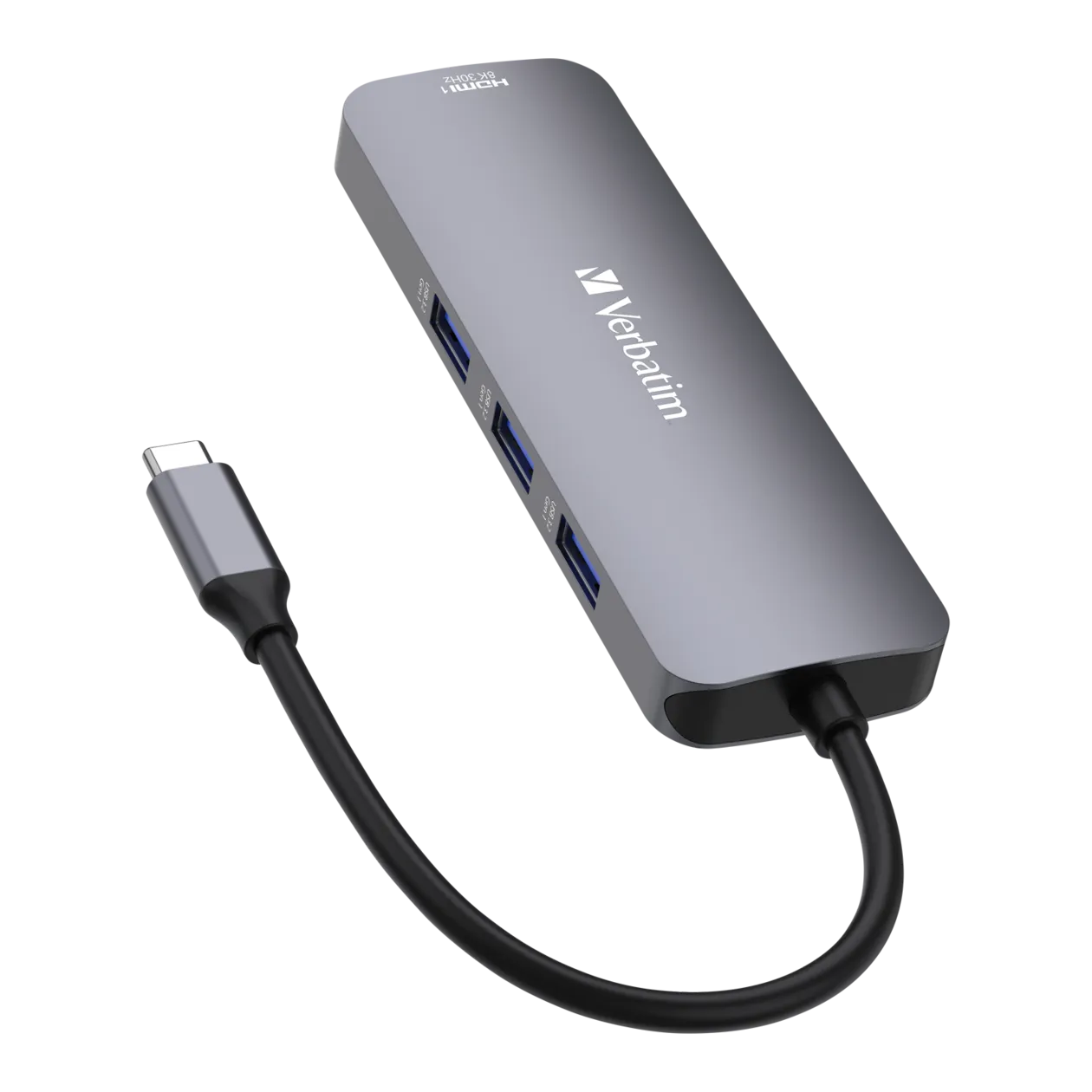 Verbatim USB-C Pro 8 Port Multiport-Hub, Grau