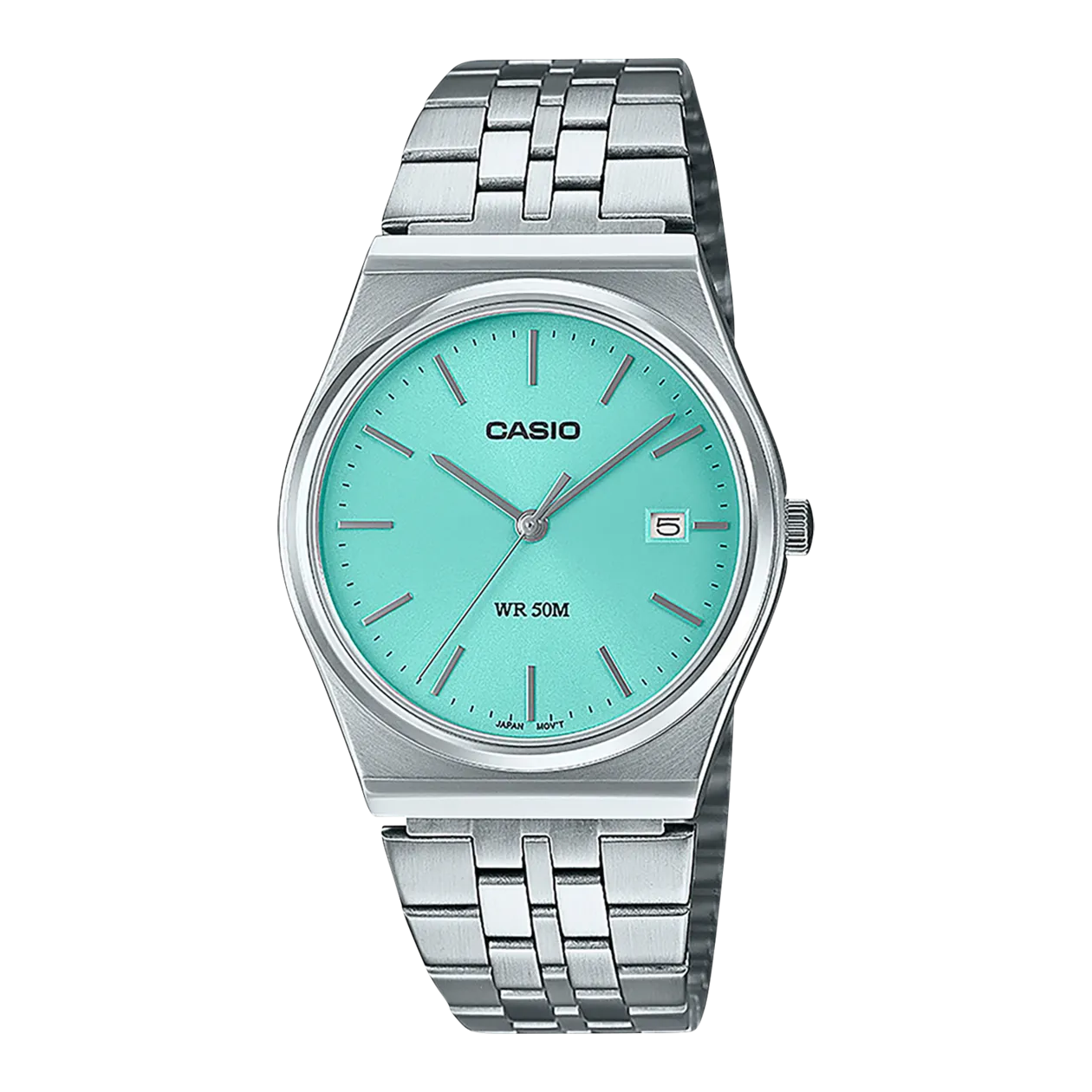 CASIO TIMELESS MTP-B145D-2A1VEF Wristwatch, Silver-Coloured / Turquoise