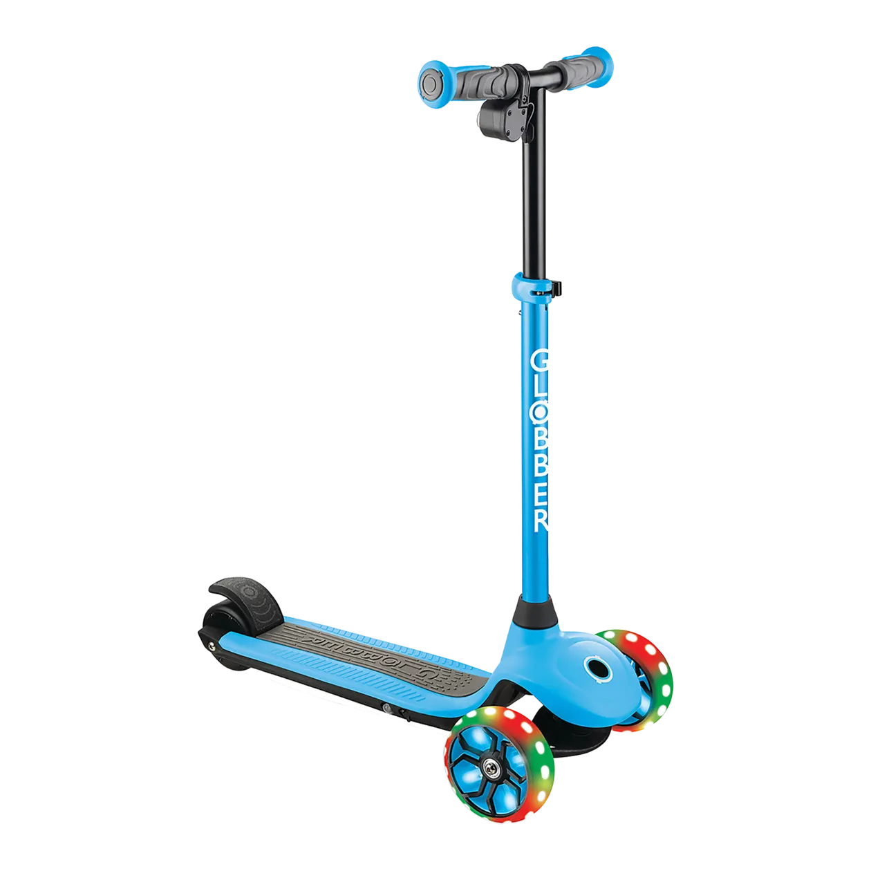 GLOBBER ONE K E-MOTION 4 PLUS Trottinette électrique pour enfant, Sky Blue