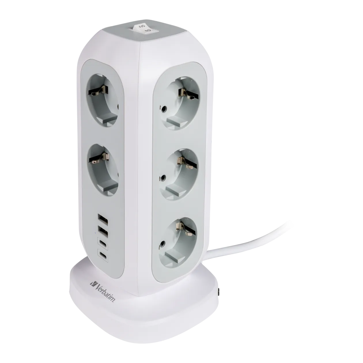 Verbatim Euro Multi-Plug Power Tower, White