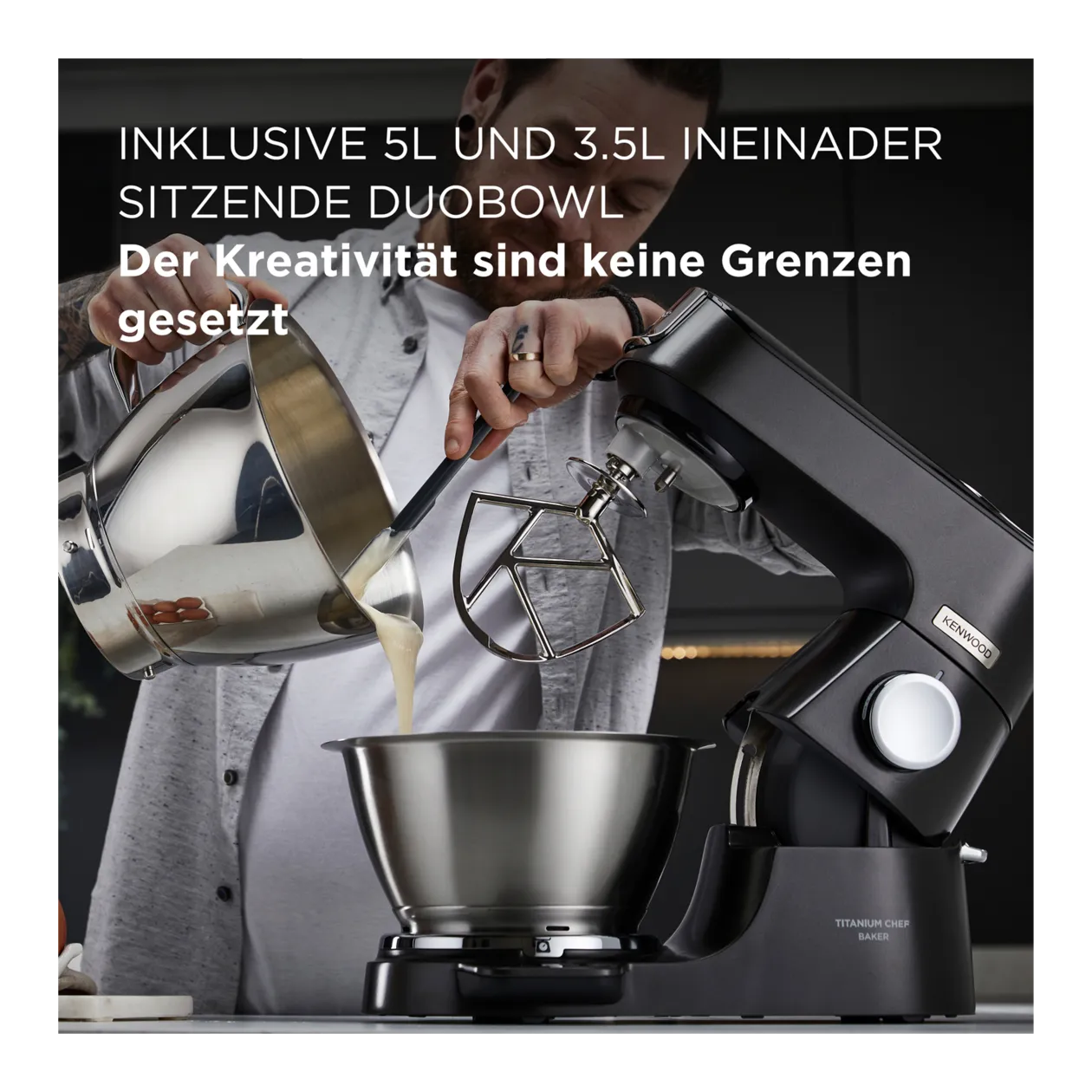 Kenwood Titanium Chef Baker KVC85.004BK Küchenmaschine, Schwarz