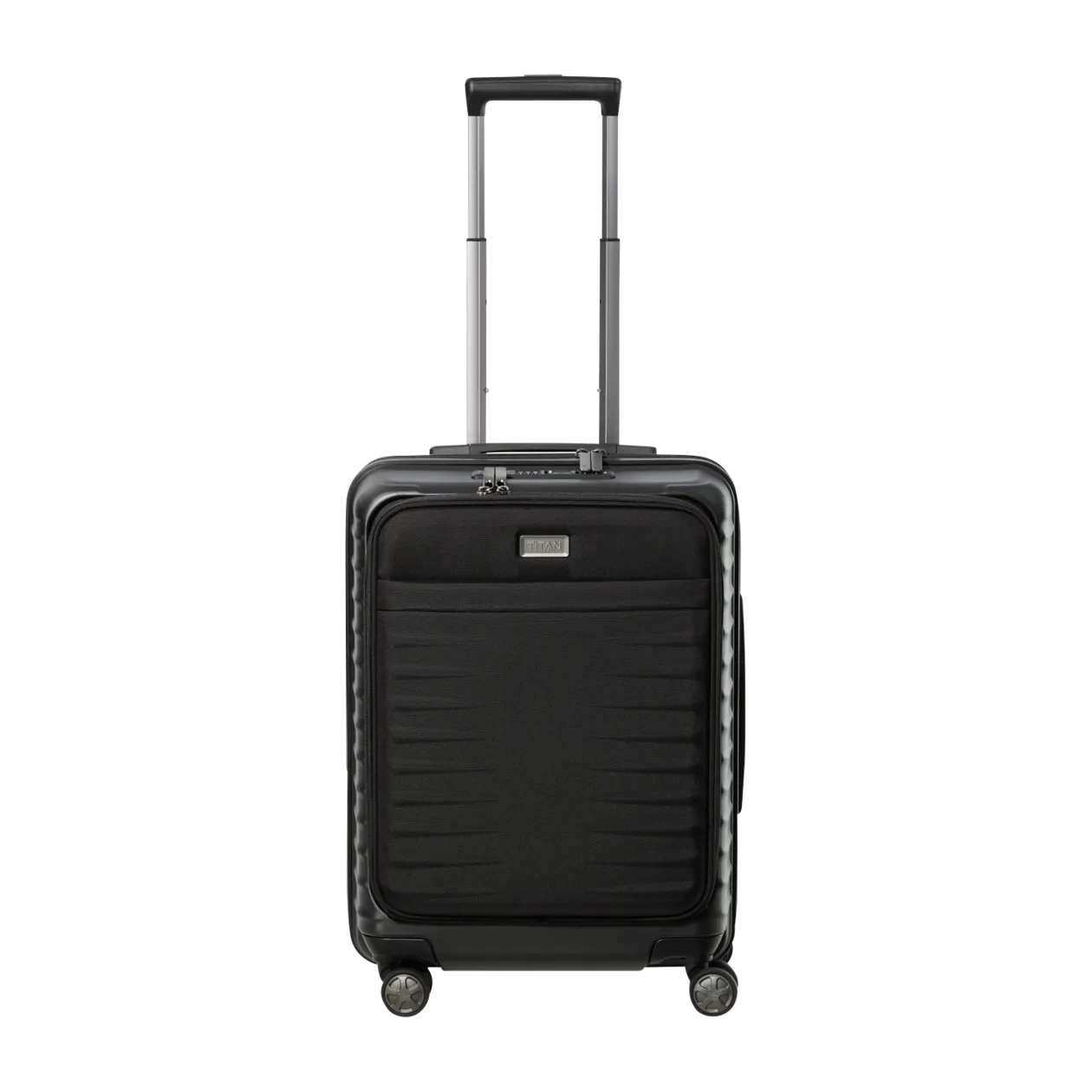 TITAN LITRON Valise à roulettes S avec poche frontale, 4 roues, noir