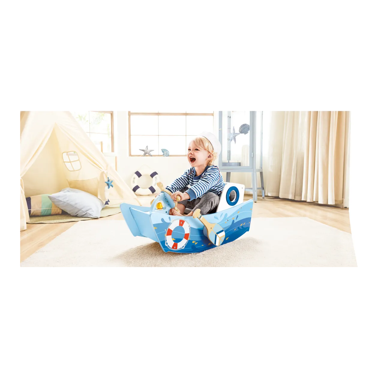 Hape Rocking Boat, Blue