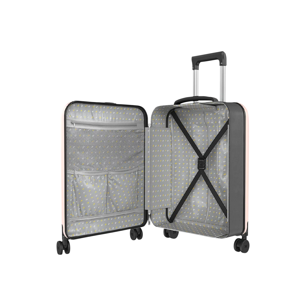 Rollink VEGA360 Valise cabine à roulettes (pliable), Rose Smoke