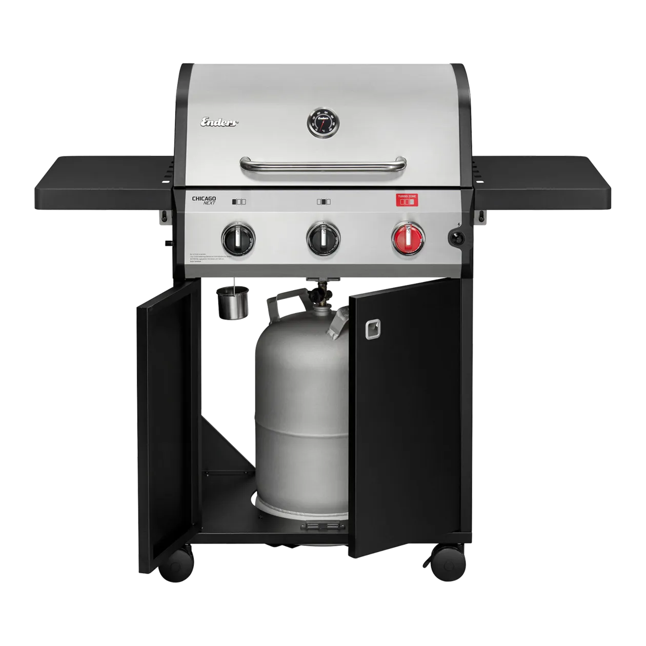 Enders Chicago Next 3 R Turbo Barbecue a gas, nero