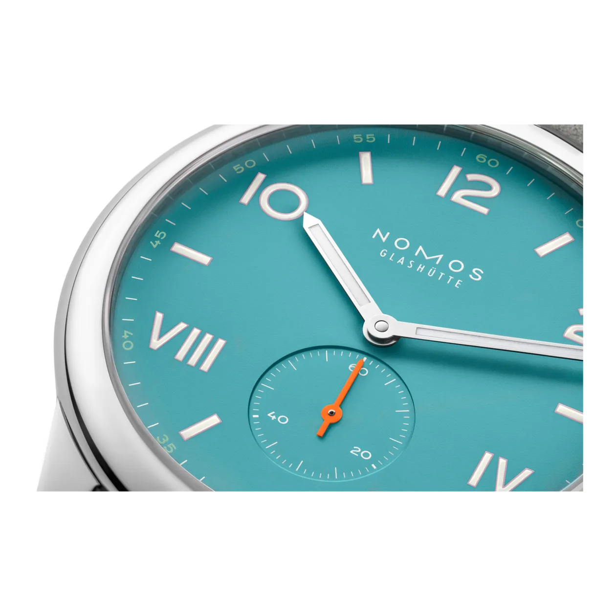 NOMOS Glashütte Club Campus 38 Endless Blue Hand-Wound Watch, Turquoise / Pebble Grey