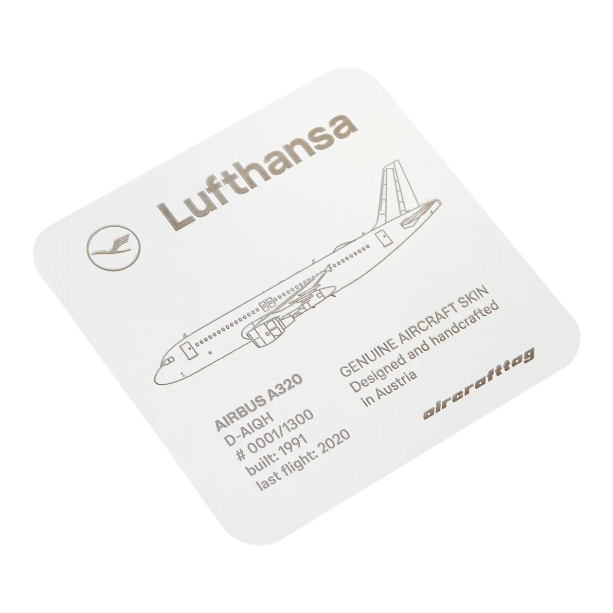 Lufthansa Upcycling Collection A320-211 D-AIQH Sottobicchiere, bianco