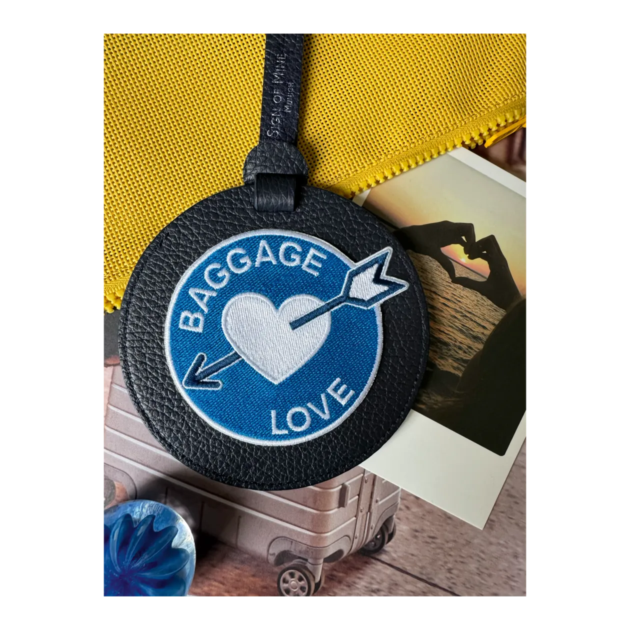 SIGN of MINE BAGGAGE LOVE Etichetta porta indirizzo, blu/bianco