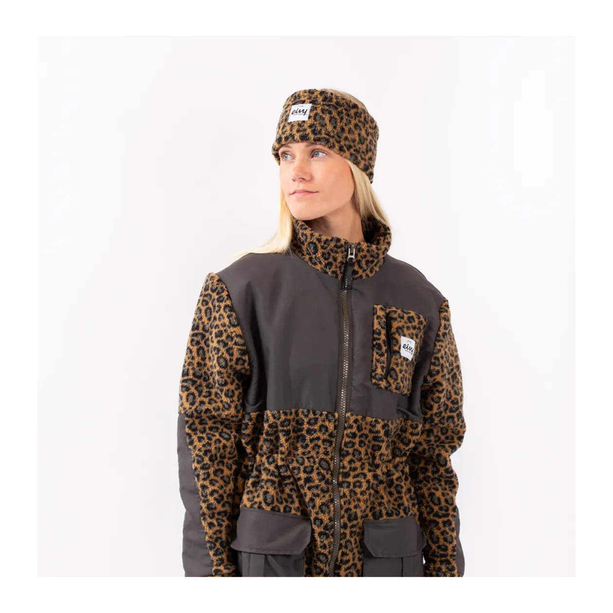 Eivy Throwback Sherpa Headband, Leopard