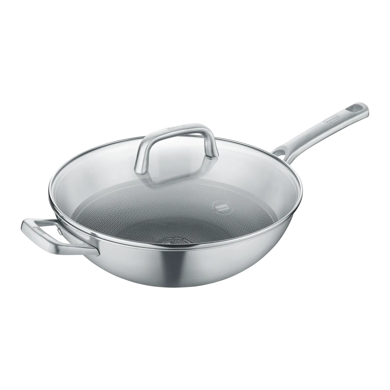 Berndes Tricion Resist Wok avec couvercle, 32 cm, inox poli