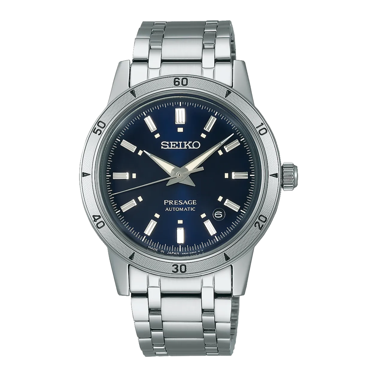 Seiko Presage Style60's SRPL07J1 Automatic Watch, Silver-Coloured / Dark Blue