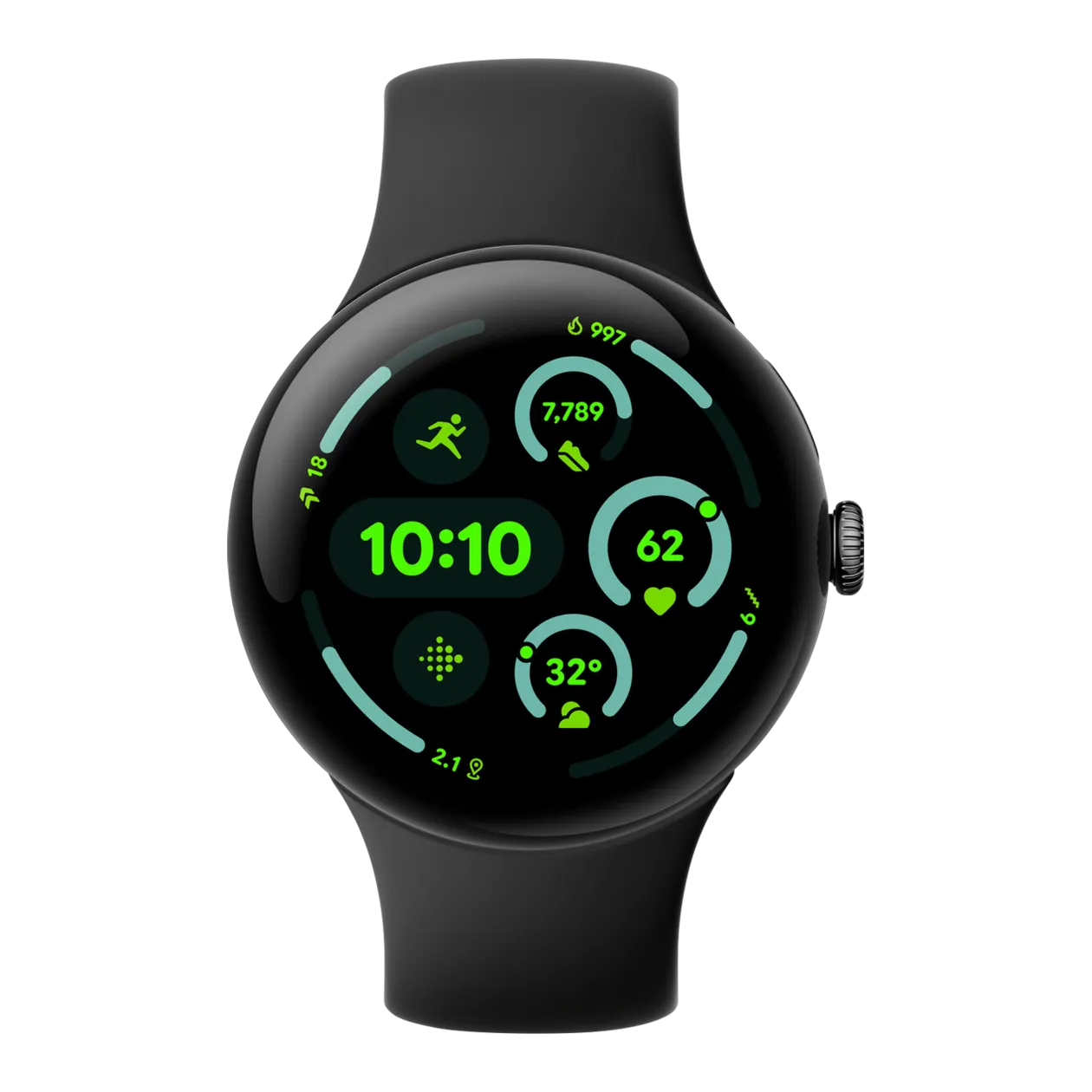 Google Pixel Watch™ 3 Wi-Fi Smartwatch, 45 mm, Black/Obsidian