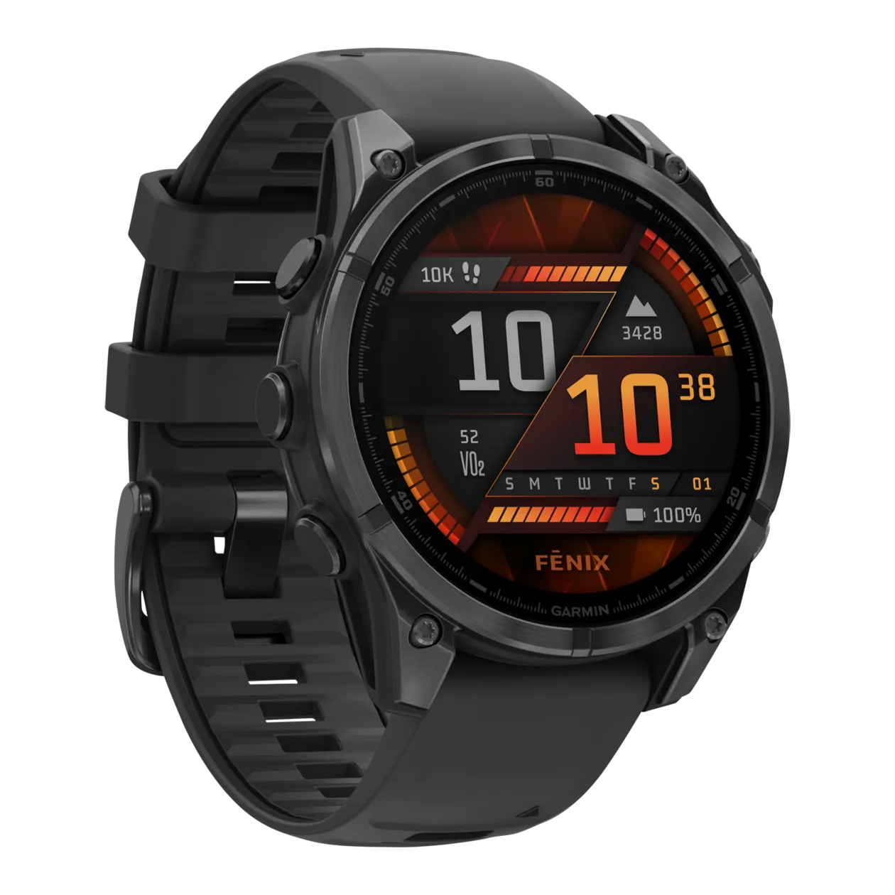 Garmin fēnix® 8 GPS Multisport Smartwatch, Black / Slate Grey