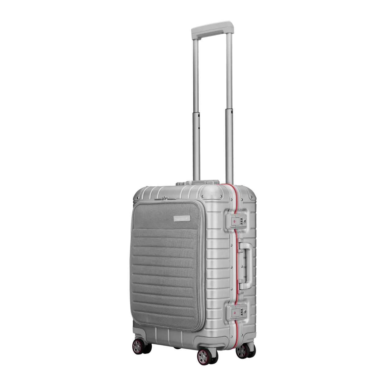 Austrian Aluminium Collection Valise à roulettes S avec poche avant, argenté