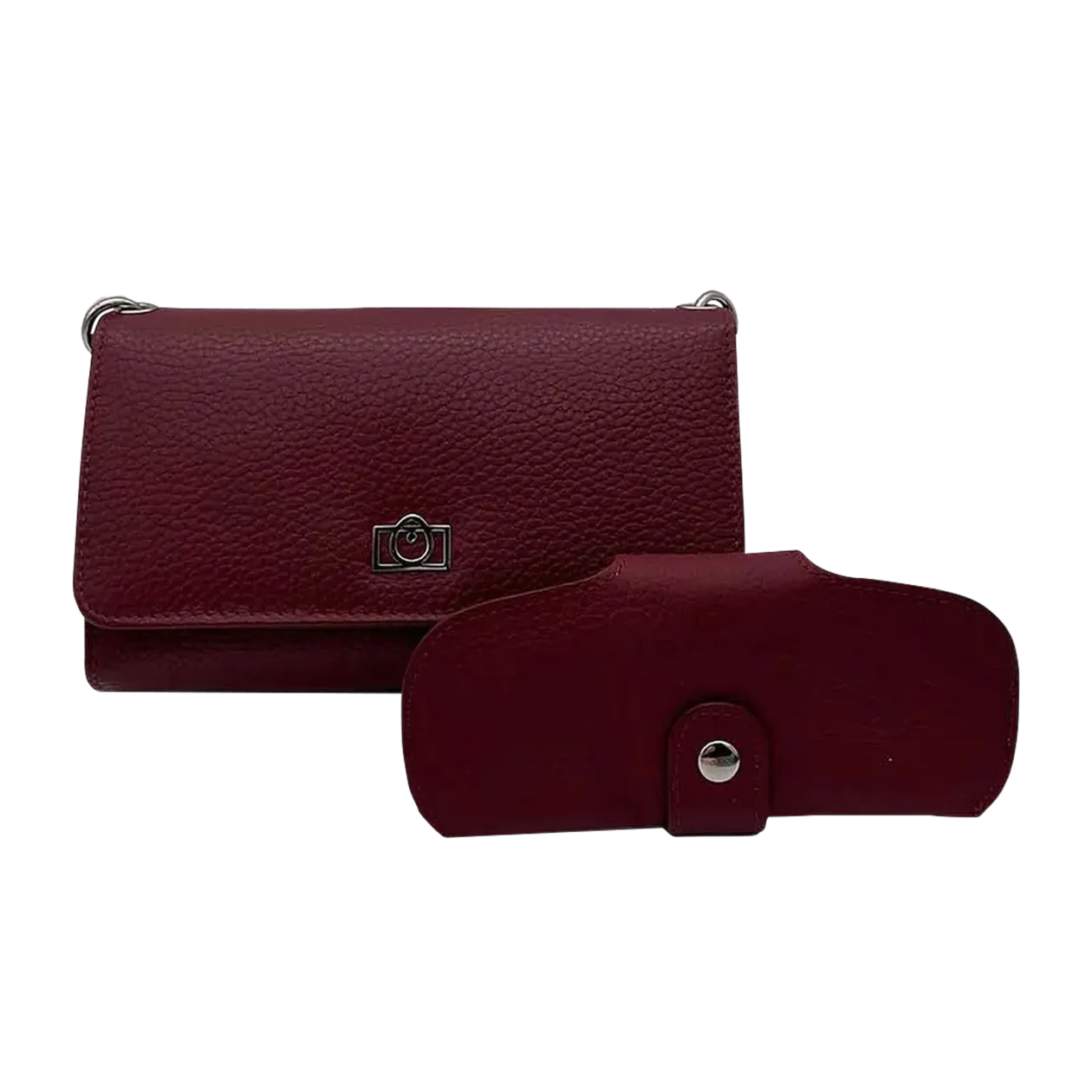 IMPIBAG Classic Phone Case incl. Glasses Case Set, Bordeaux