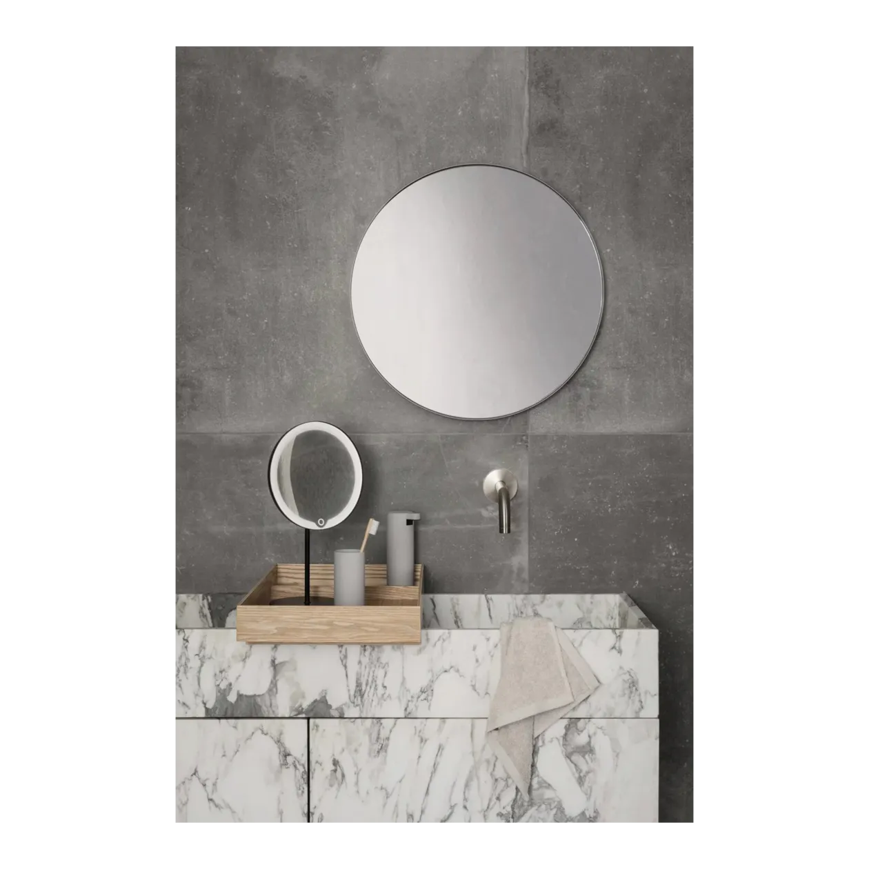 blomus MODO LED Cosmetic Mirror, Black