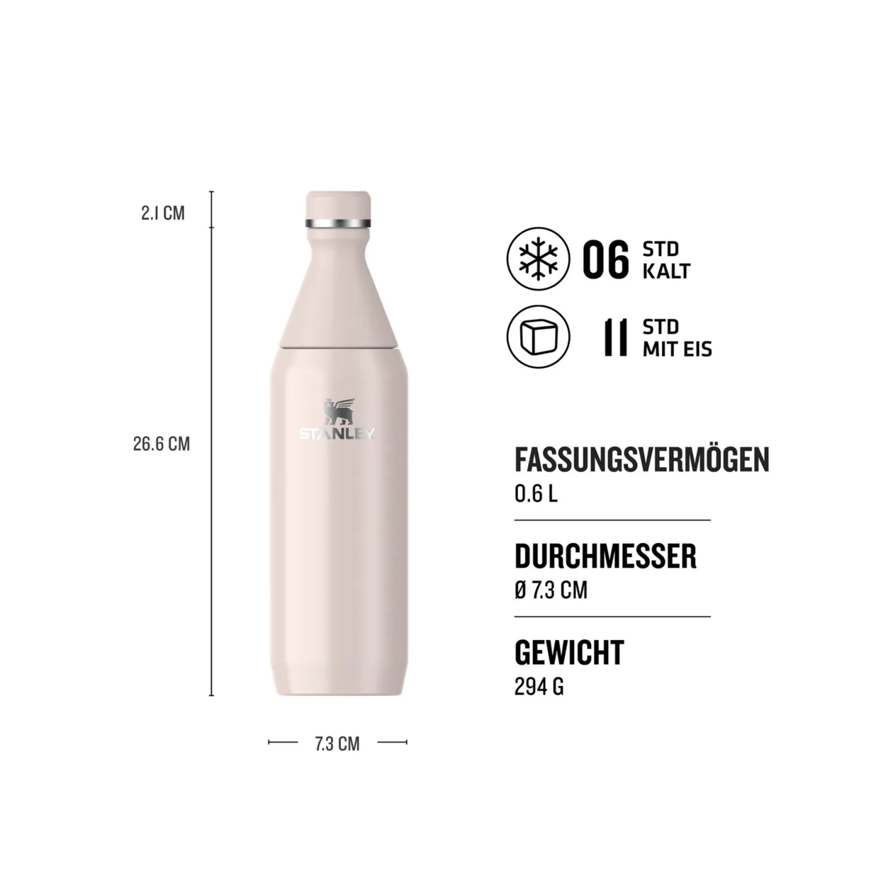 Stanley The All Day Slim Bottle, 590 ml, Rose Quarz