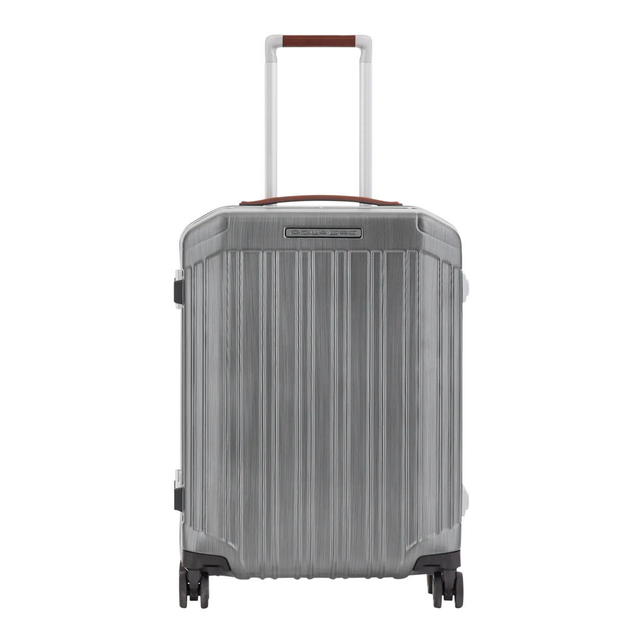 Piquadro Trolley da cabina S ultra slim, grigio argento/cognac