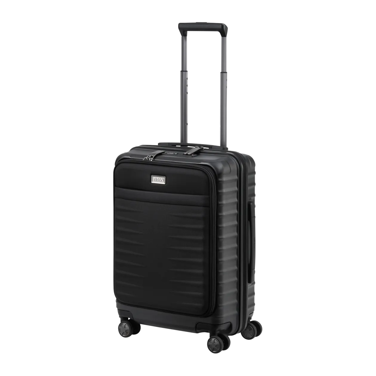 TITAN LITRON Valise à roulettes S avec poche frontale, 4 roues, noir