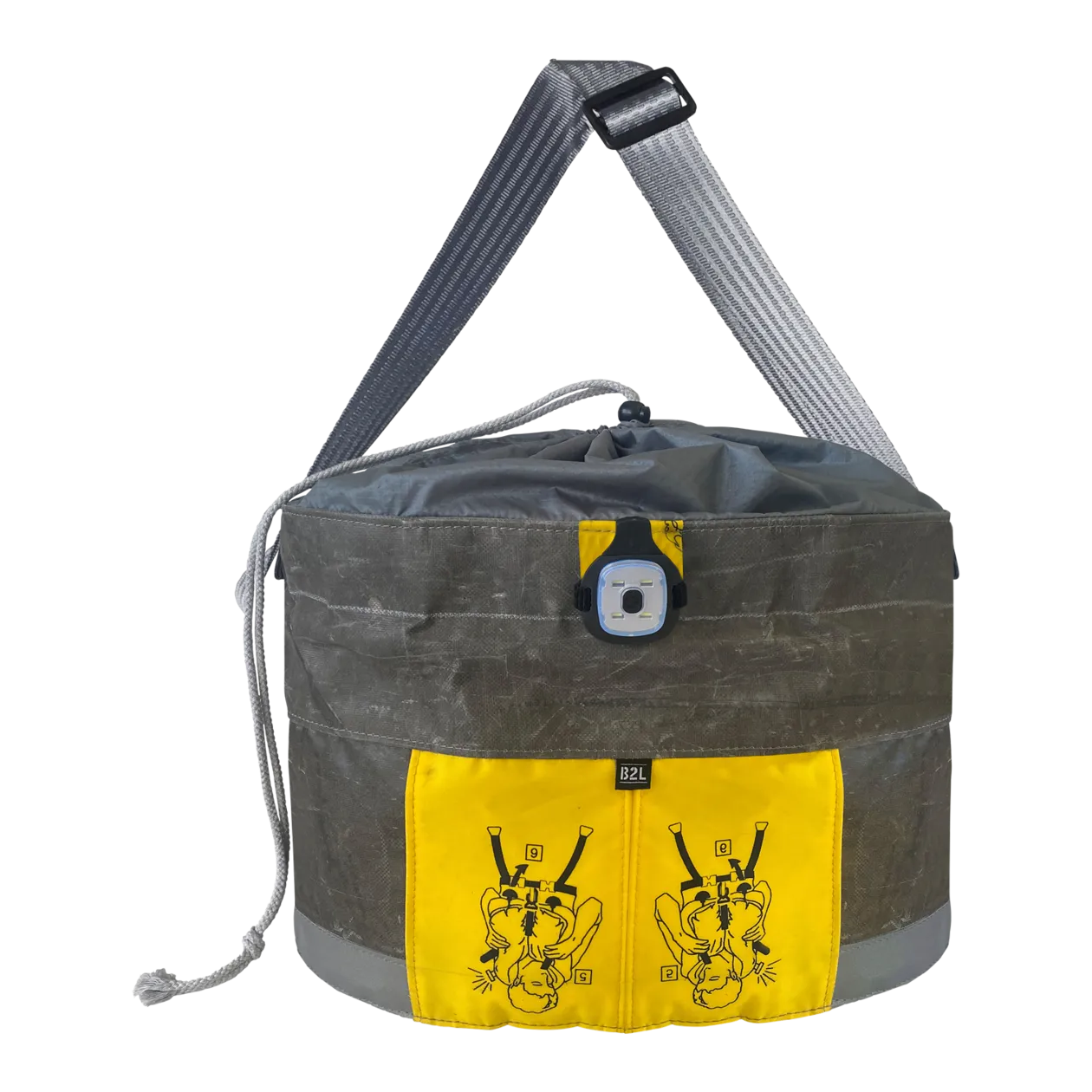 BAG TO LIFE Bike Basket Fahrradtasche, Cargo-Grau/Gelb