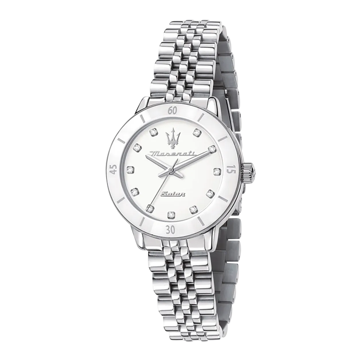 Maserati SUCCESSO SOLAR Orologio da donna, toni argento / bianco