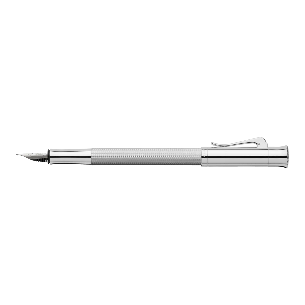 Graf von Faber-Castell Guilloche Rhodium Fountain Pen, Silver-Coloured