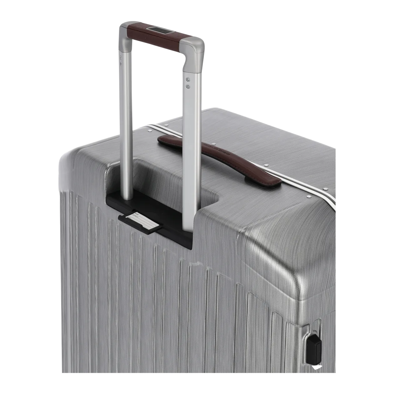 Piquadro Hard Shell Trolley L, Silver Grey/Cognac