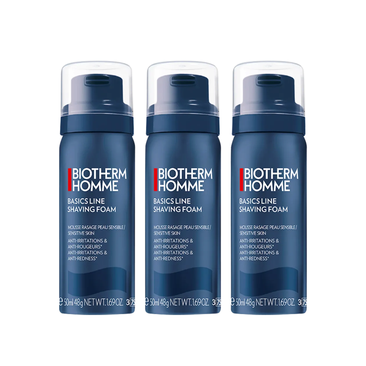 Biotherm Shaving Essentials Travel Size Rasierschaum-Set, 3x 50 ml