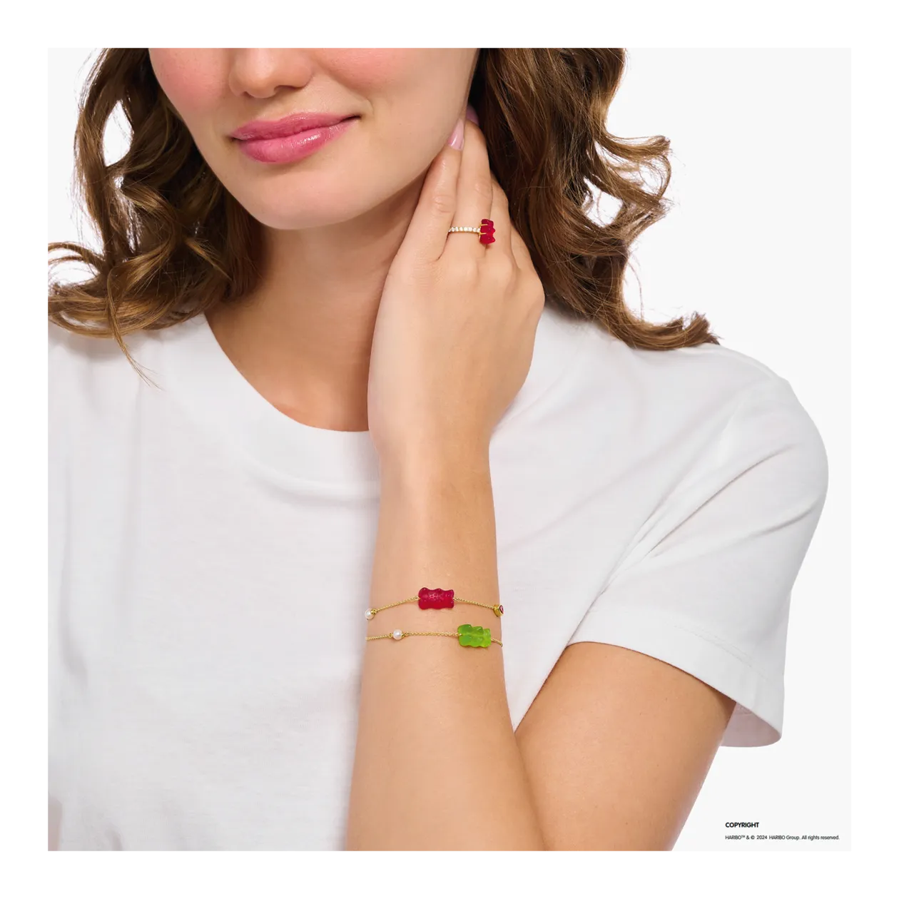 THOMAS SABO x HARIBO Bracelet, doré/rouge