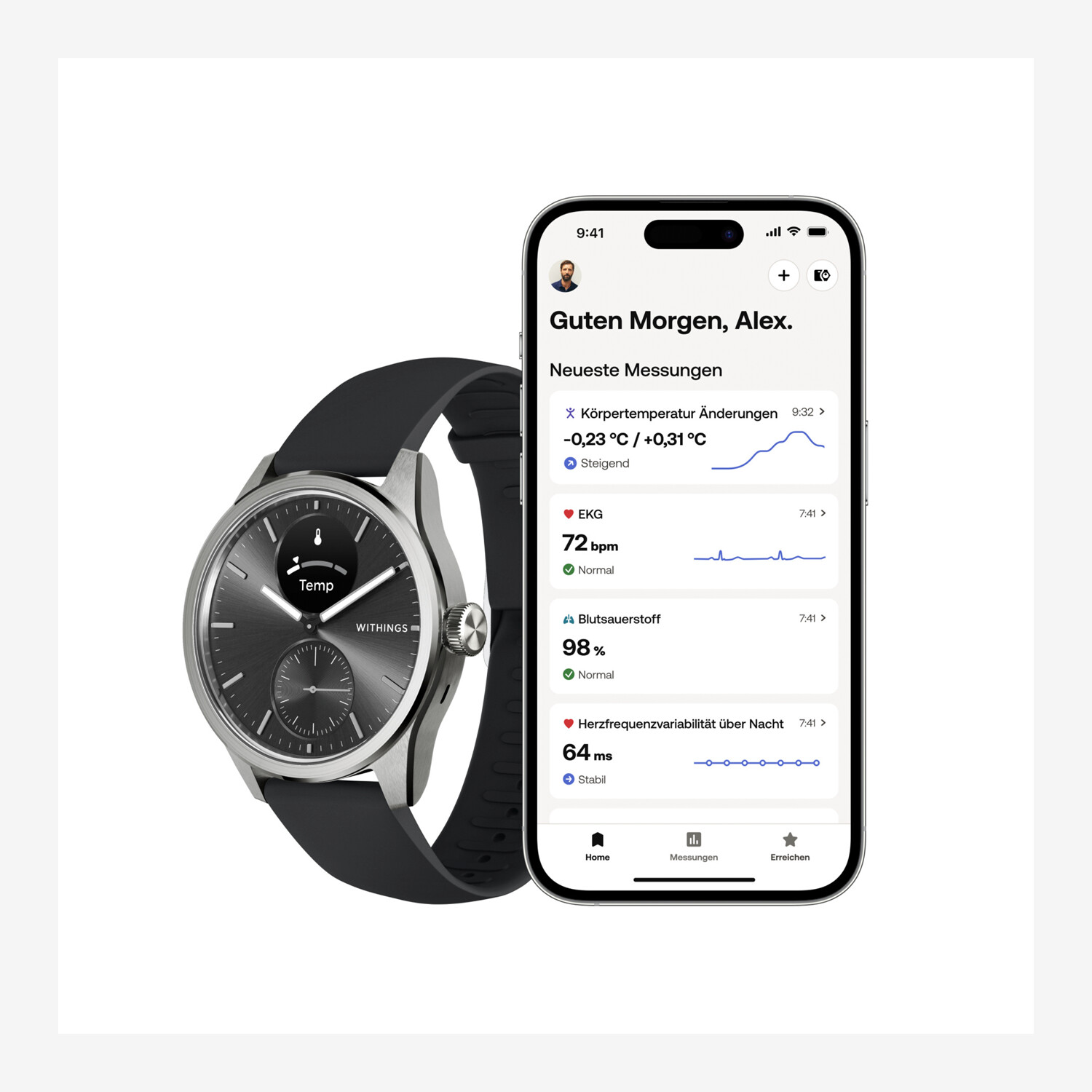 Withings ScanWatch 2 Hybrid Smartwatch 42 mm Black Worldshop