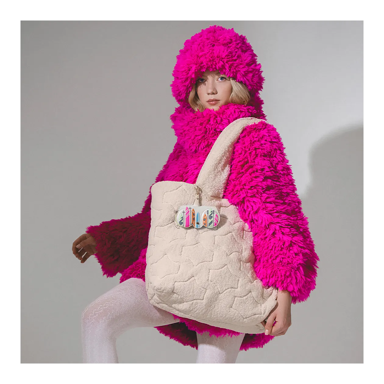 ANY DI Puffer Bag, Shearling