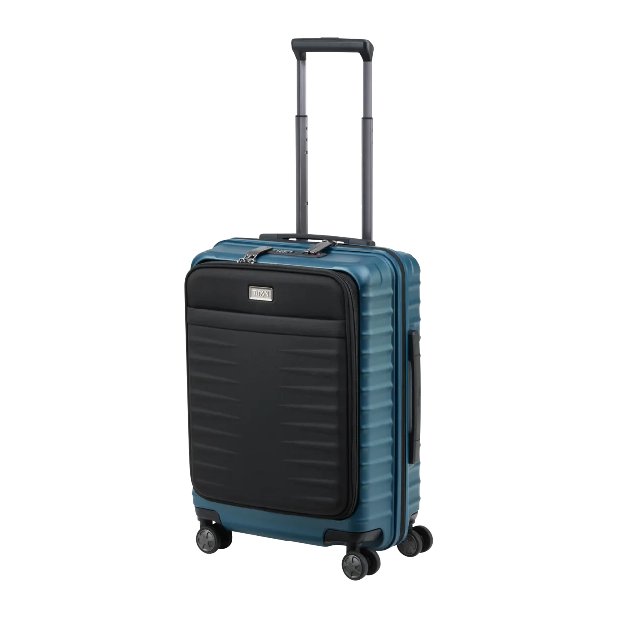 TITAN LITRON Valise à roulettes S avec poche frontale, 4 roues, Petrol