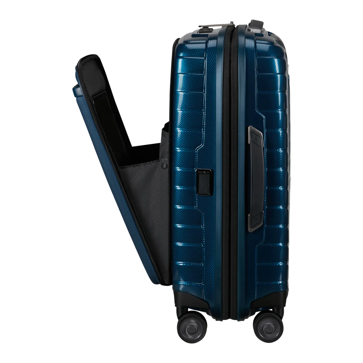 Samsonite Proxis Spinner 55/20 Easy Access Valise à roulettes S (extensible), Petrol Blue