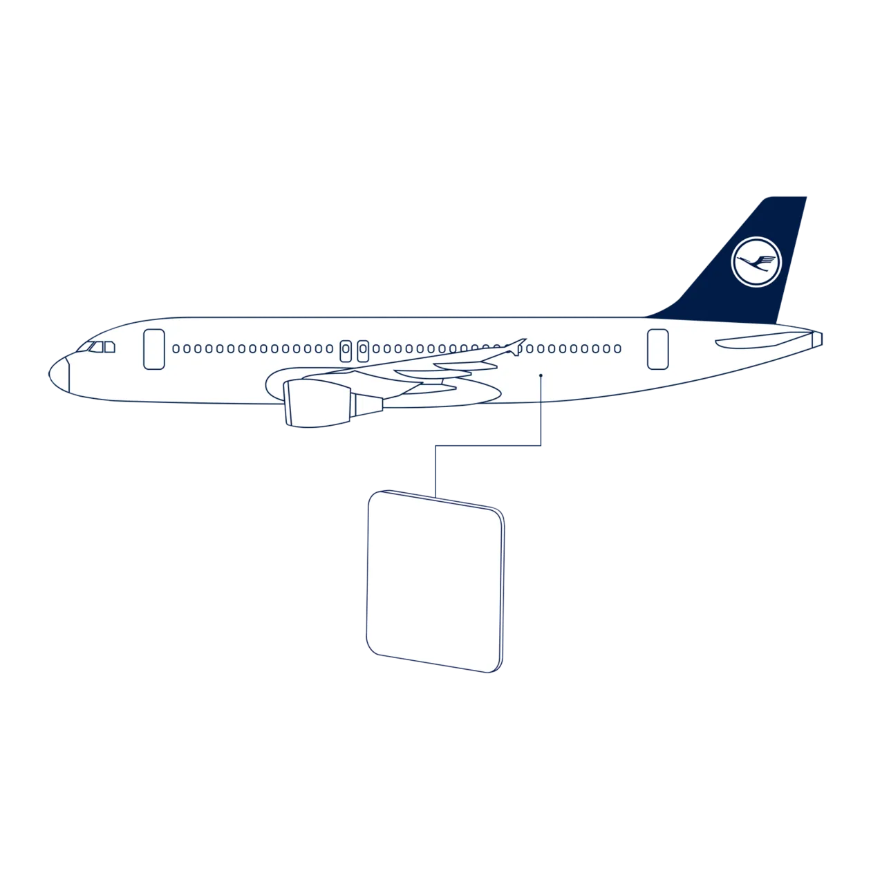 Lufthansa Upcycling Collection A320-211 D-AIQH Sottobicchiere, bianco