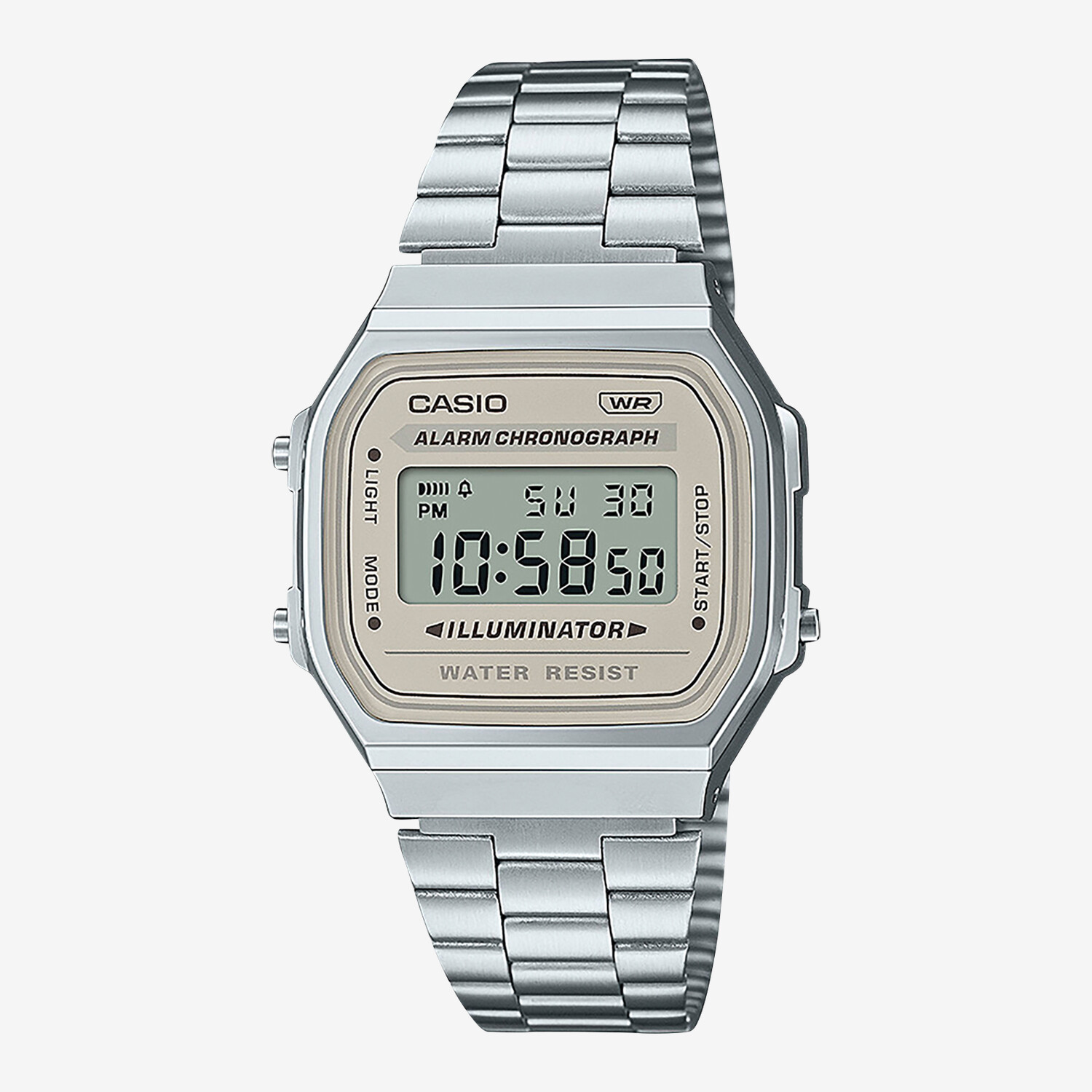 CASIO VINTAGE A168WA 8AYES Wristwatch Silver Coloured Grey