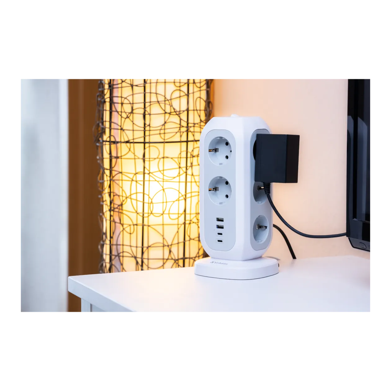 Verbatim Euro Multi-Plug Power Tower, White