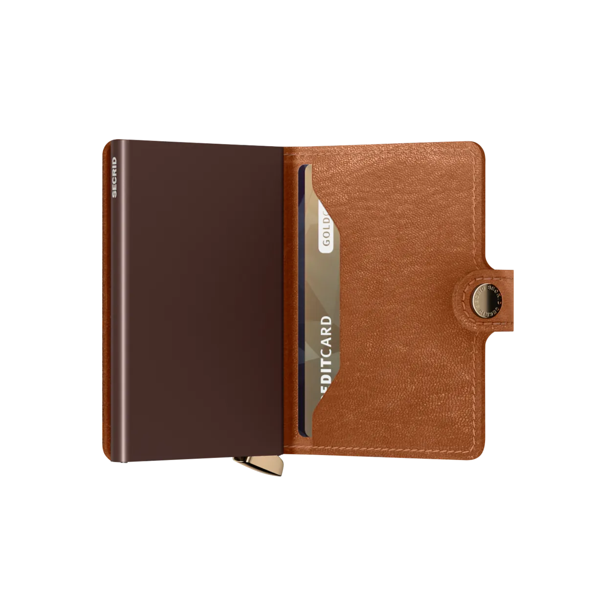 Secrid Miniwallet Emboss Lines Portafoglio, Cognac