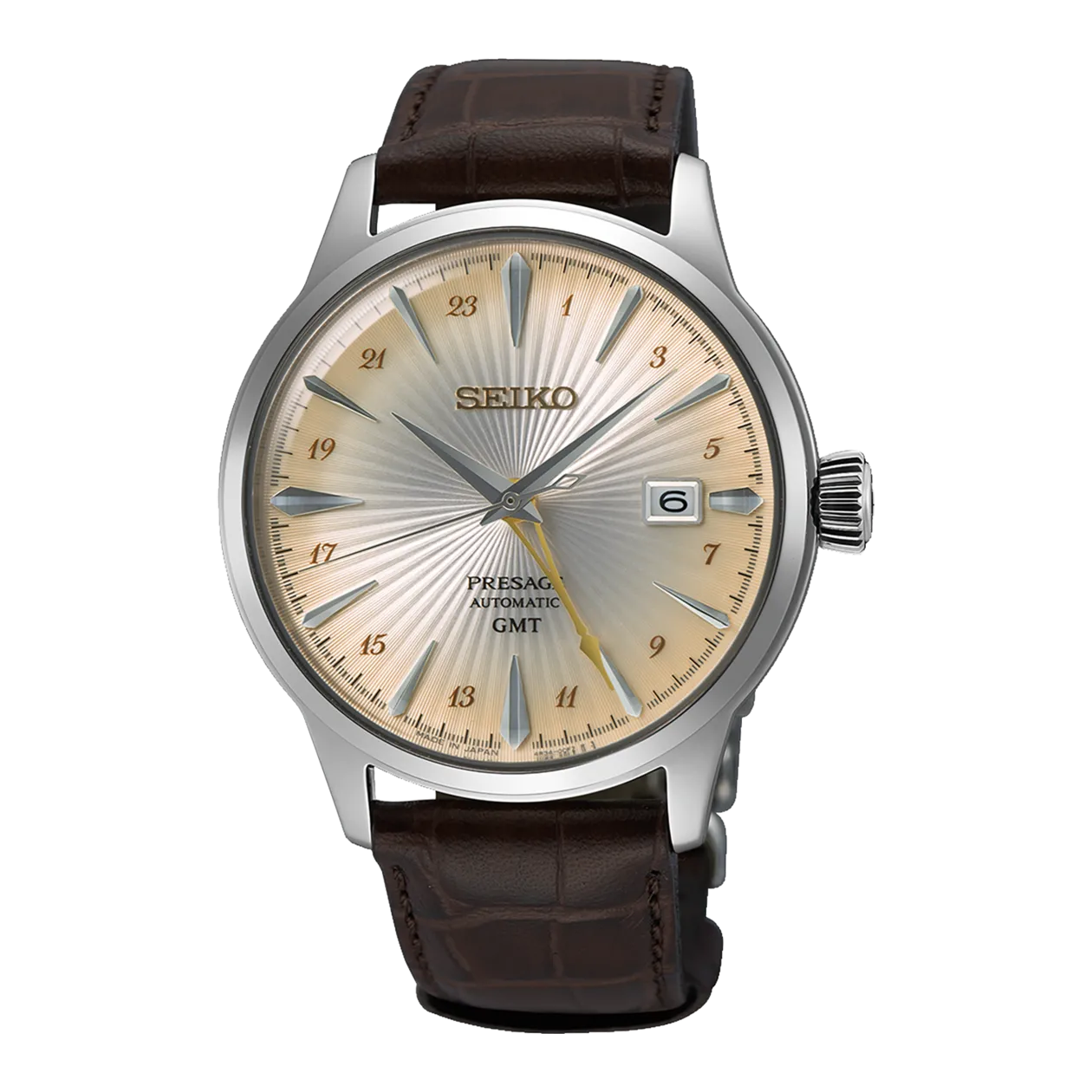 Seiko Presage GMT SSK041J1 Montre automatique, argenté/marron