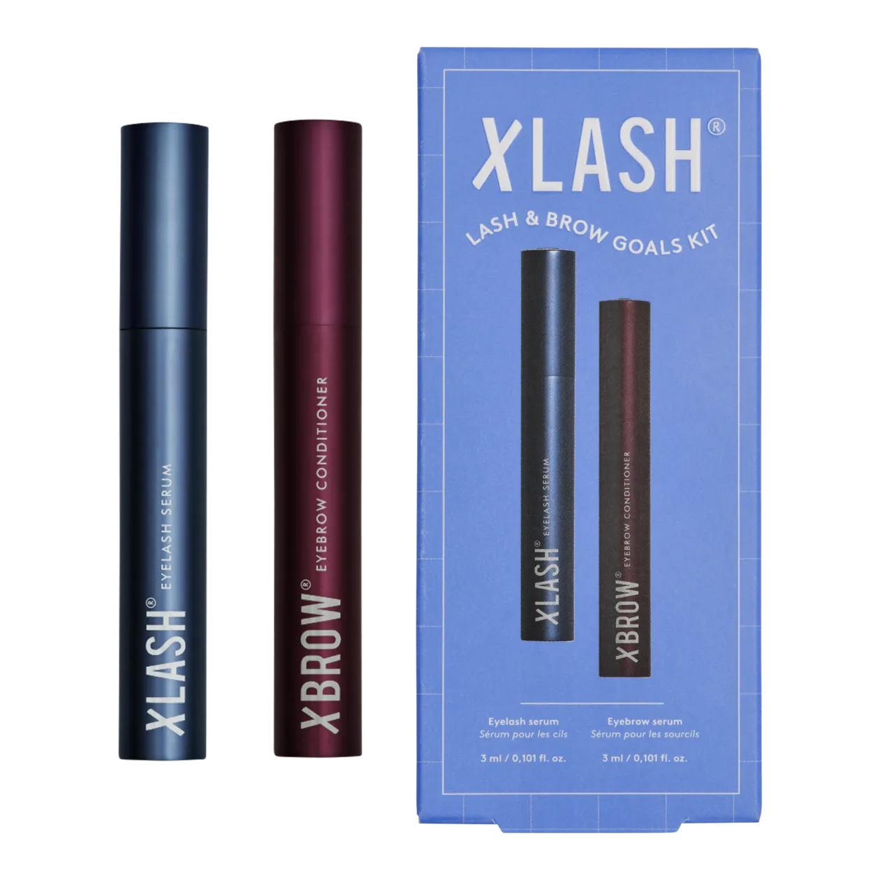 Xlash Lash & Brow Goals Wimpern- und Augenbrauenserum Set, 2x 3 ml