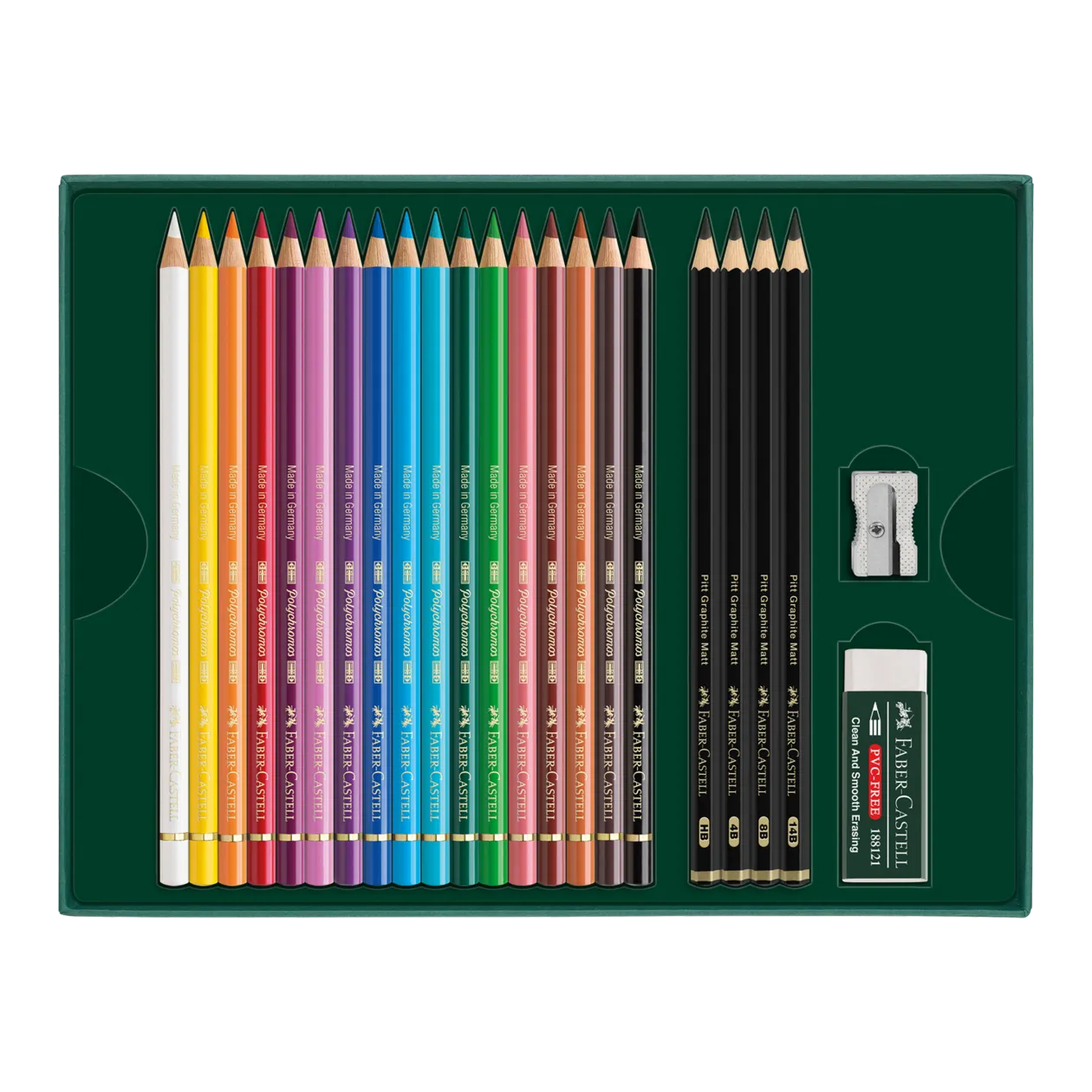 Faber-Castell Polychromos & Pitt Graphite Matt Coffret cadeau, 23 pièces