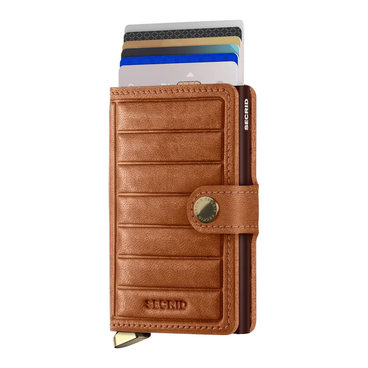 Secrid Miniwallet Emboss Lines Portafoglio, Cognac