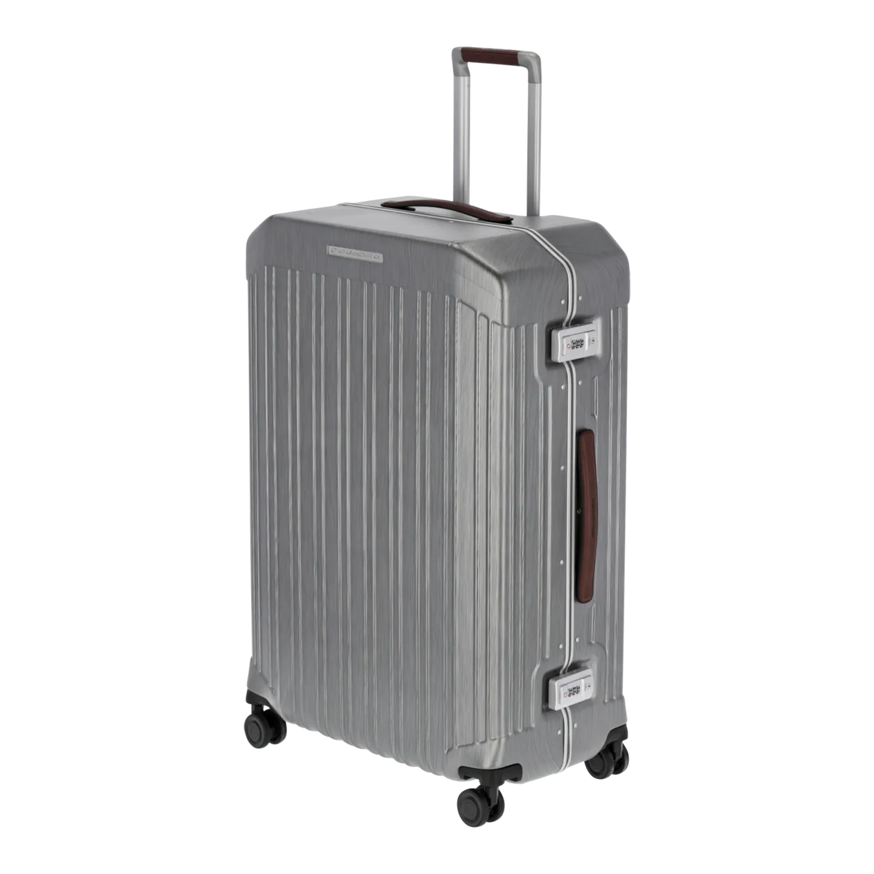 Piquadro Hard Shell Trolley L, Silver Grey/Cognac