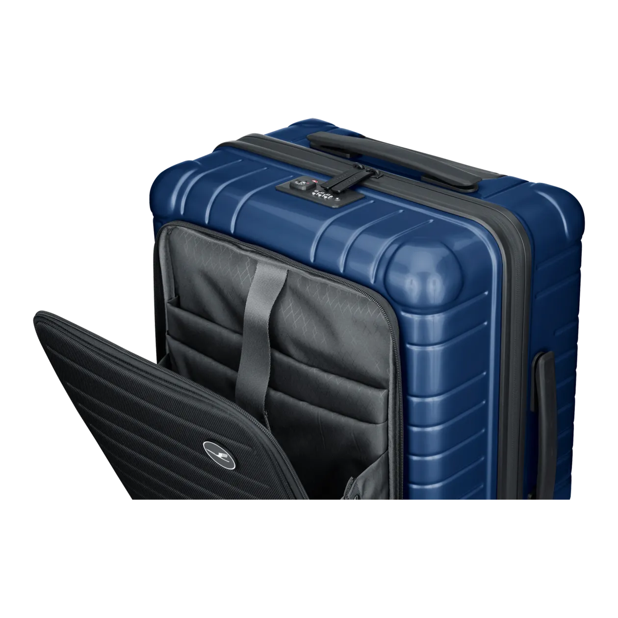 Lufthansa Life Collection Valise à roulettes S avec poche avant, Navy